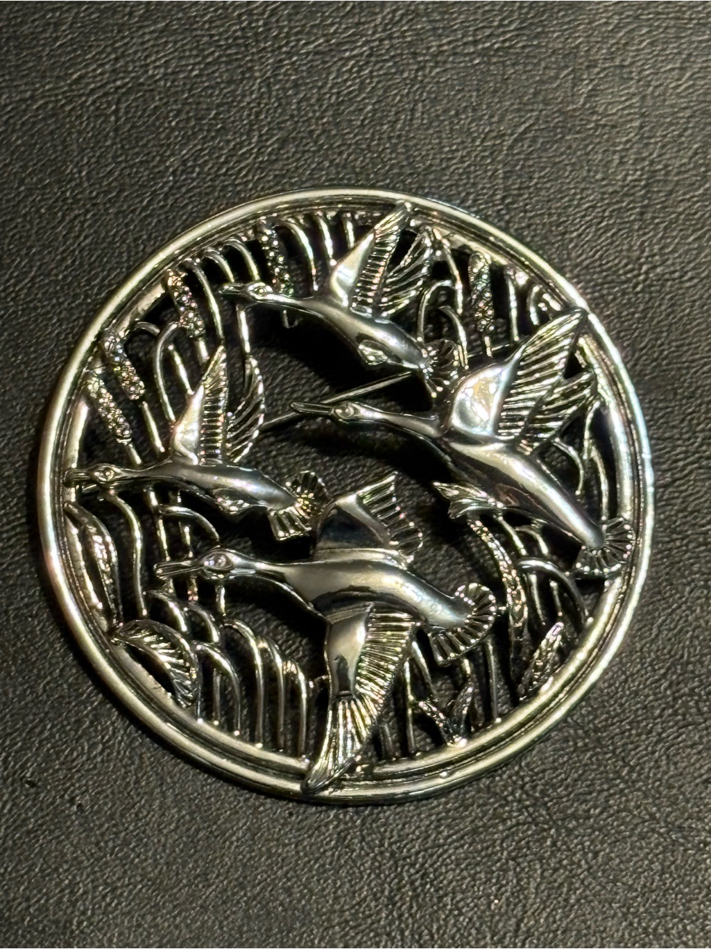 Vintage 1967 Sarah Coventry Birds In Flight Convertible BroochPendant Silver